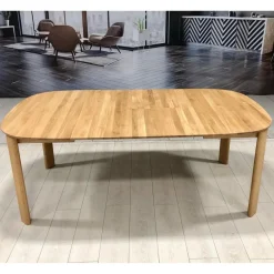 Table à manger ronde extensible en bois massif de chêne Victoria - VESKOR