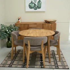 Table à manger ronde extensible en chêne massif Escandi 3 - NordicStory