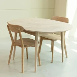 Table à manger ronde extensible en chêne massif Escandi 3 - NordicStory