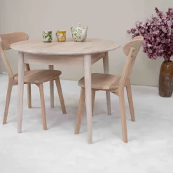 Table à manger ronde extensible en chêne massif Escandi 3 - NordicStory