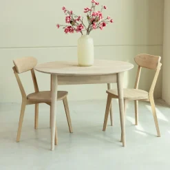 Table à manger ronde extensible en chêne massif Escandi 3 - NordicStory