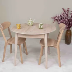 Table à manger ronde extensible en chêne massif Escandi 3 - NordicStory