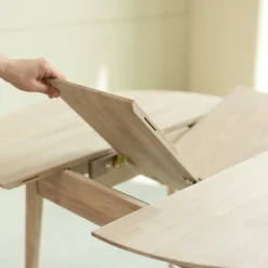Table à manger ronde extensible en chêne massif Escandi 3 - NordicStory