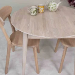Table à manger ronde extensible en chêne massif Escandi 3 - NordicStory