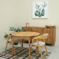 Table à manger ronde extensible en chêne massif Escandi 3 - NordicStory