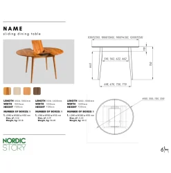 Table à manger ronde extensible en chêne massif Escandi 6 - NordicStory