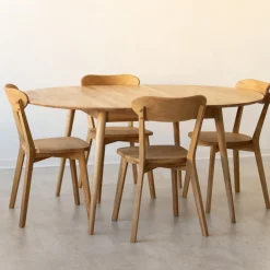 Table à manger ronde extensible en chêne massif Escandi 4 - NordicStory