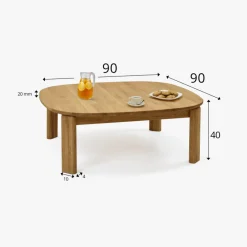 Table basse en bois massif de chêne Victoria - VESKOR