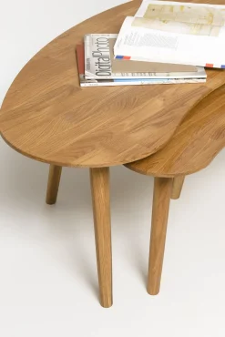 Table basse gigogne en bois massif de chêne Escandi - NordicStory