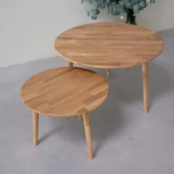 Table basse gigogne en bois massif de chêne Malmo - VESKOR