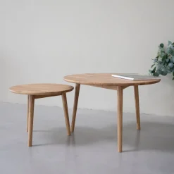 Table basse gigogne en bois massif de chêne Malmo - VESKOR