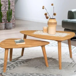 Table basse gigogne en bois massif de chêne Escandi 2 - NordicStory