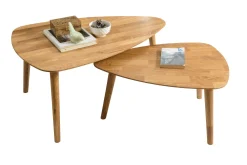 Table basse gigogne en bois massif de chêne Escandi 2 - NordicStory