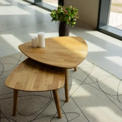 Table basse gigogne en bois massif de chêne Escandi 2 - NordicStory