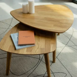 Table basse gigogne en bois massif de chêne Escandi 2 - NordicStory