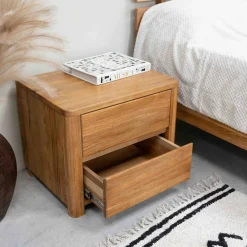 Table de chevet en bois massif de chêne Elsa - NordicStory