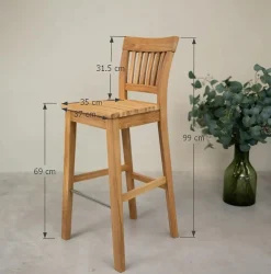 Tabouret de bar en chêne massif Provence – NordicStory