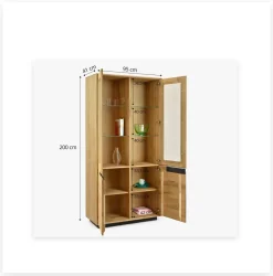 Vitrine en bois massif de chêne Bremen 2 - NordicStory