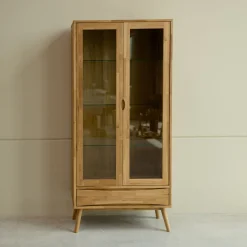 Vitrine en bois massif de chêne Malmo - VESKOR