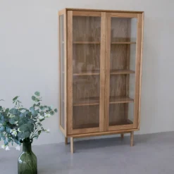 Vitrine en bois massif de chêne Kodama - VESKOR