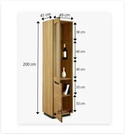 Vitrine en bois massif de chêne Bremen 1 - NordicStory